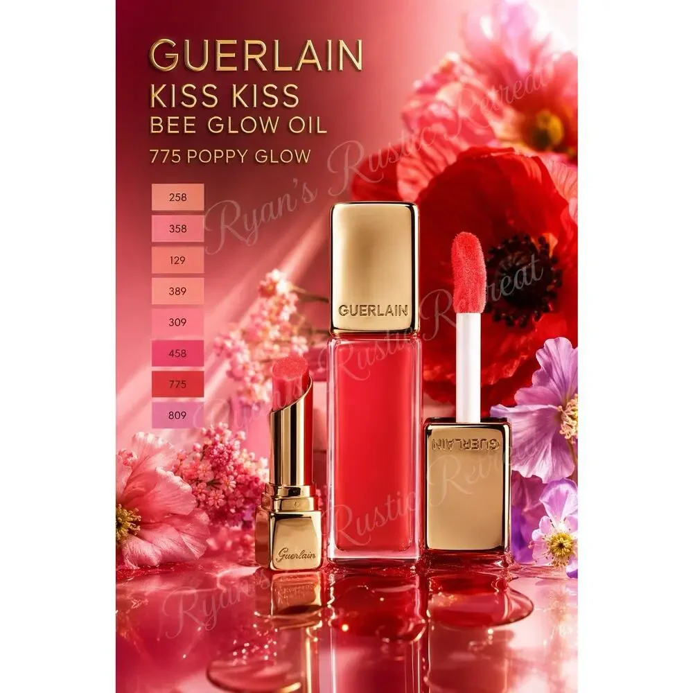 Guerlain - Kiss Kiss - Bee Glow Oil - Shade: 775 Poppy Glow - 0.32 fl oz/ 9.5 mL